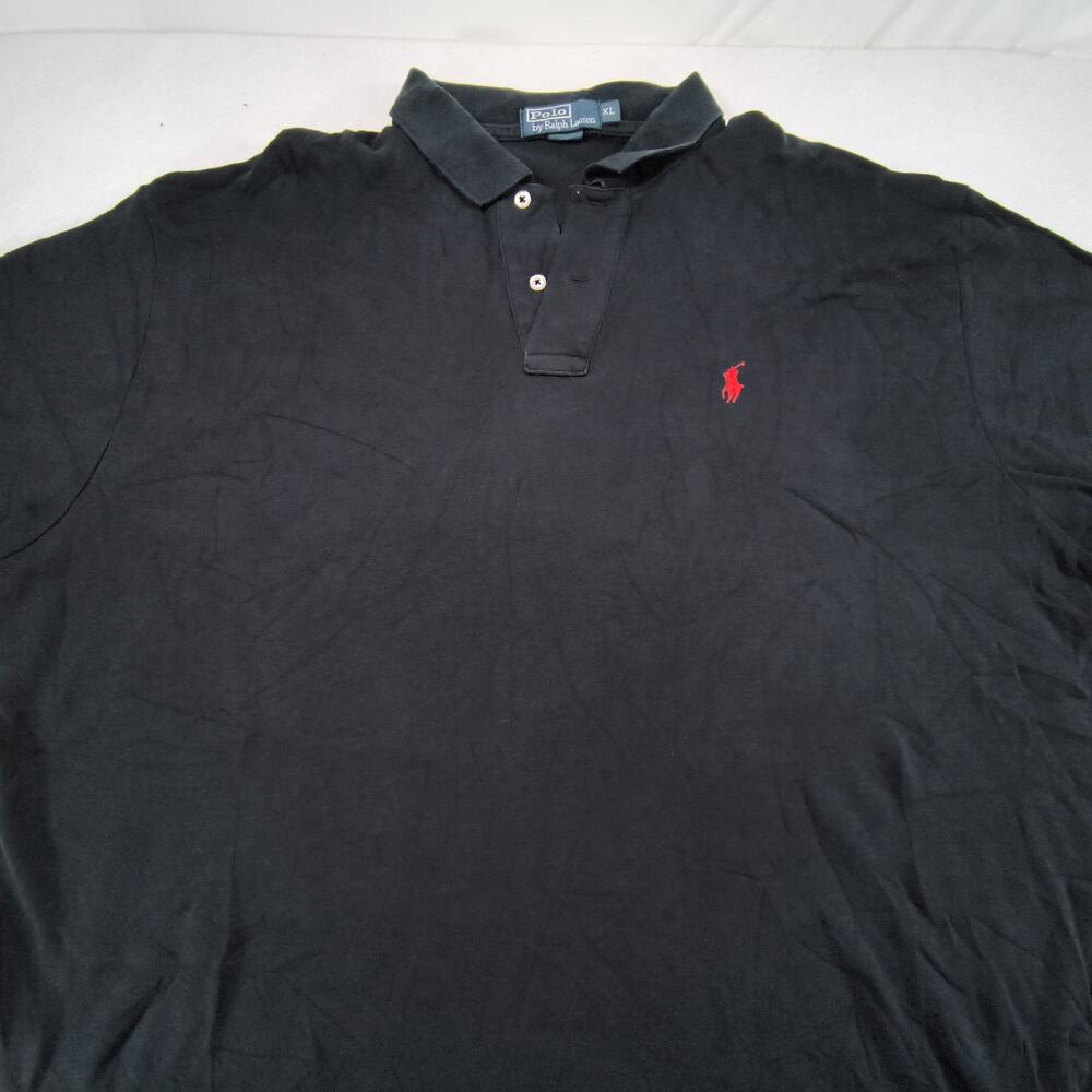 Polo by Ralph Lauren Short Sleeve Collared Polo Shirt Mens Size XL Black Red